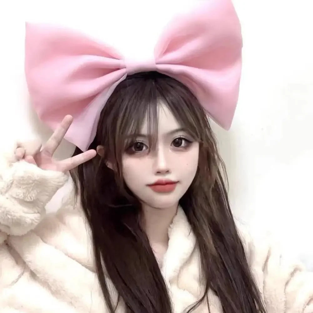 Pink Black big Bow Knot Hairbands Hairpin for Women Girls Hair Accessories Hair Band Ties Headbands for Children Headdress