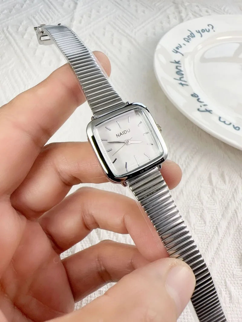 Retro Steel Strap Watch for Women Luxury Gift Square Quartz Watch Students Casual Ladies Wristwatch Dropshipping Reloj Mujer