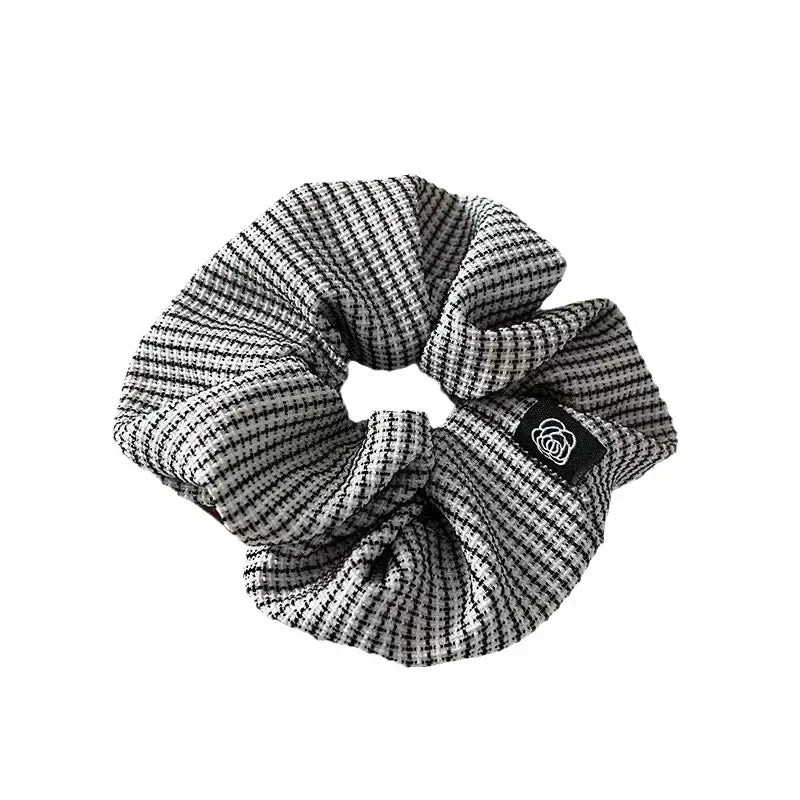 New Fashion Vintage Scrunchie Plaid Elastic Hair Bands Women Elegant Brand Designers Hair Tie Ponytail Girls Hair Accessories