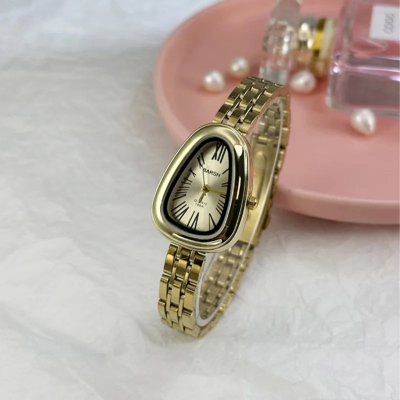 Hot Sale Stainless Steel Strap Women's Watch Irregular Snake Head Dial Ladies Quartz Watch Fashion Luxury Gift Clock Wholesale