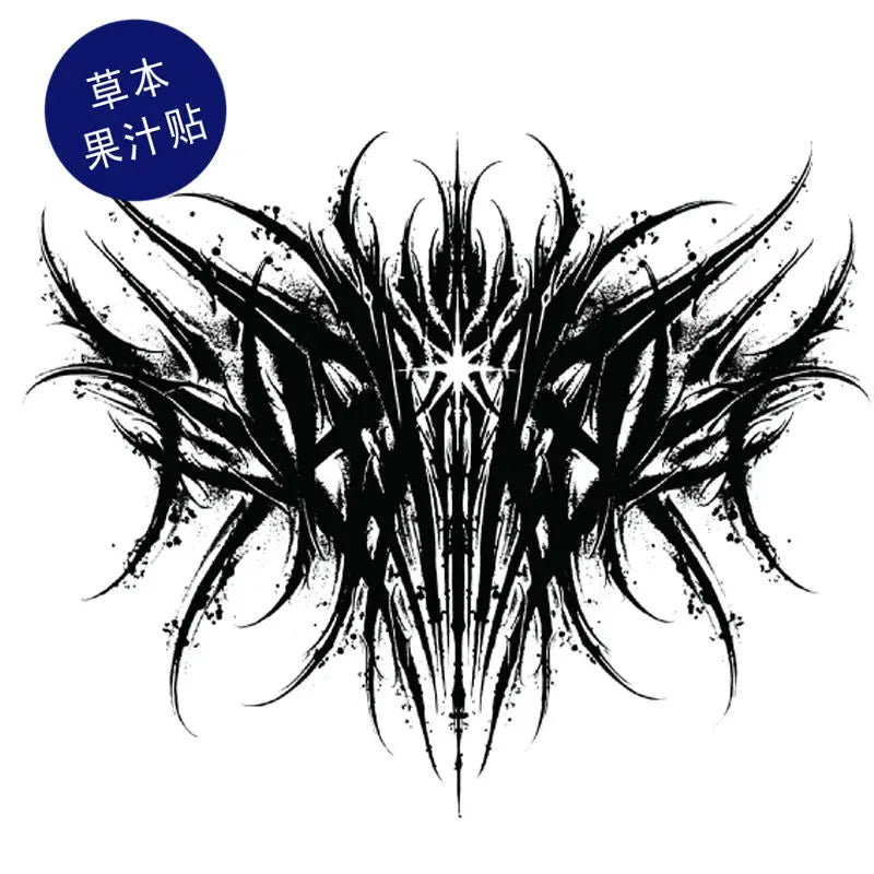 Herbal Juice Lasting Tattoo Stickers for Man Woman Neck Punk Temporary Tattoo Thistles Thorns Fake Tattoo Goth Waterproof Tattoo