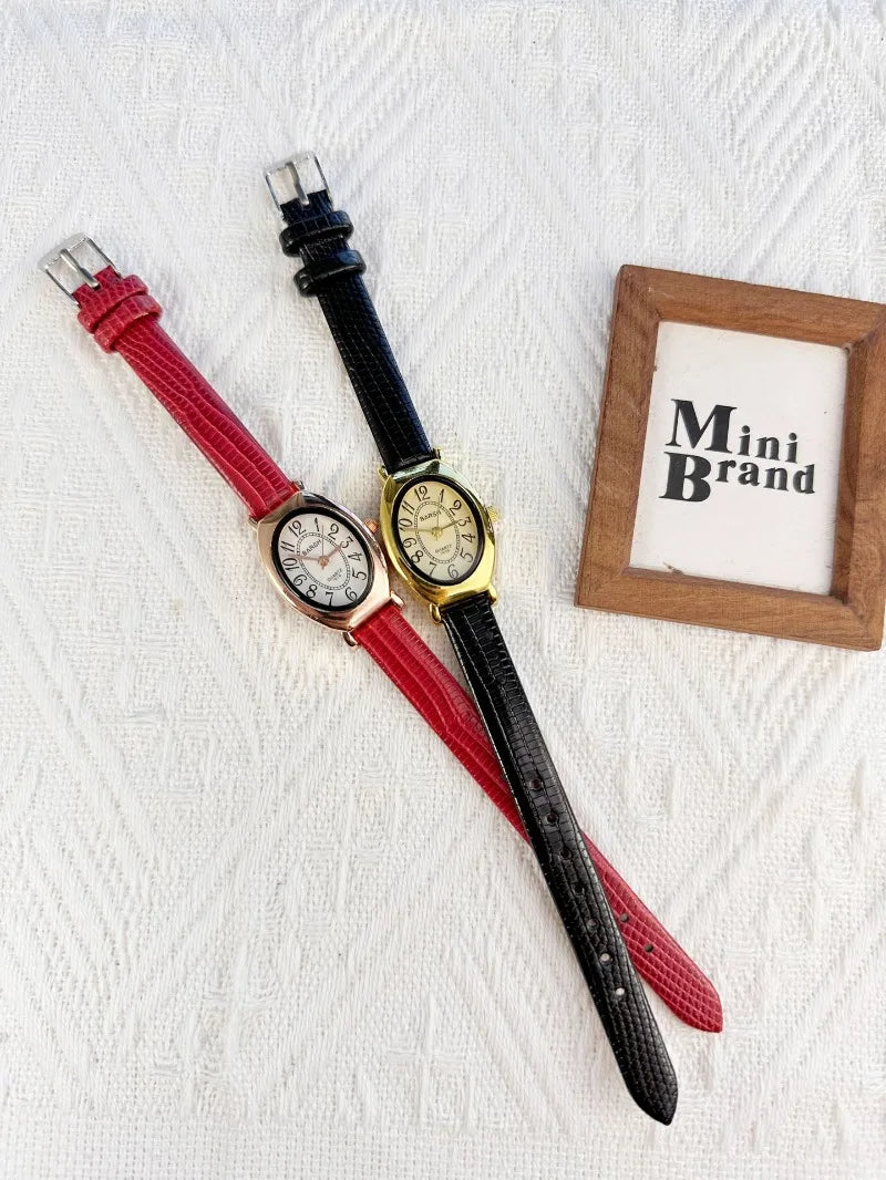 Fashion Oval Dial Women Watches Luxury Leather Strap Retro Ladies Quartz Watch Dropshipping Reloj De Mujer 시계 여성