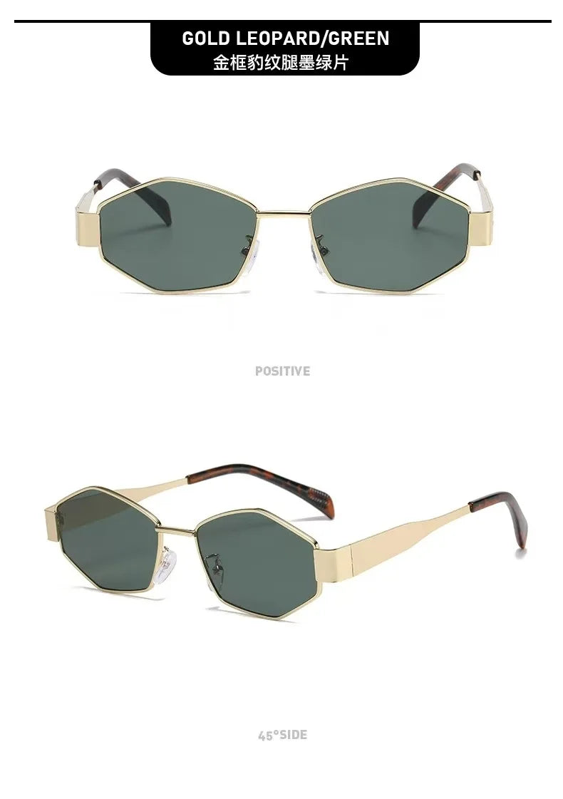 Fashion Hexagon Sunglasses Women 2025 Luxury Brand Design Unique Polygon Sun Glasses Men Vintage Small Frame Eyewear Shades