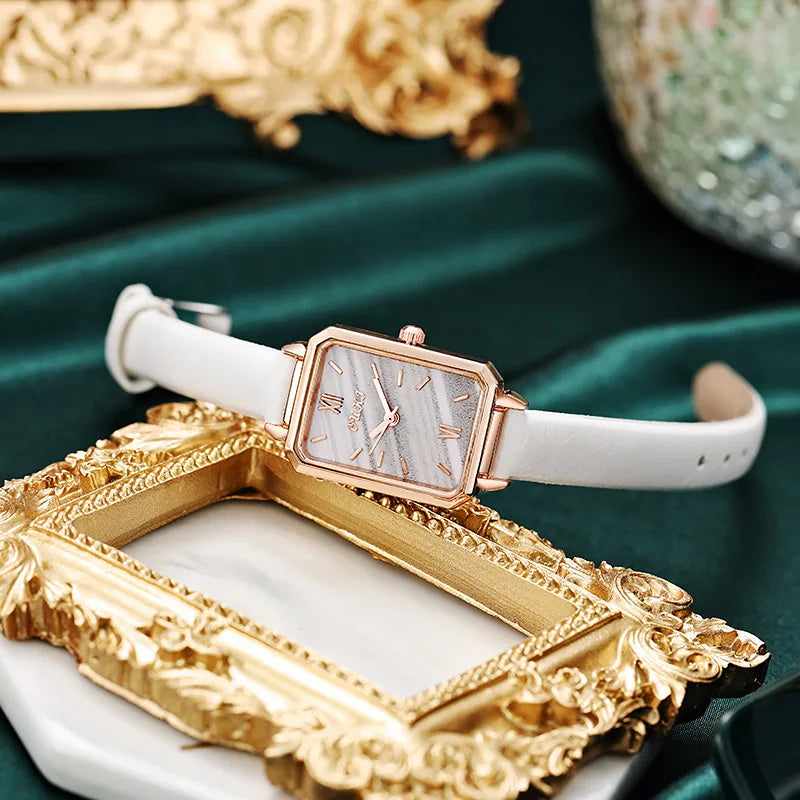 Small Square Watch with Rhinestones for Women Simple Casual Fashion Small Green Quartz Watch Ladies Wrist Watches Reloj Mujer