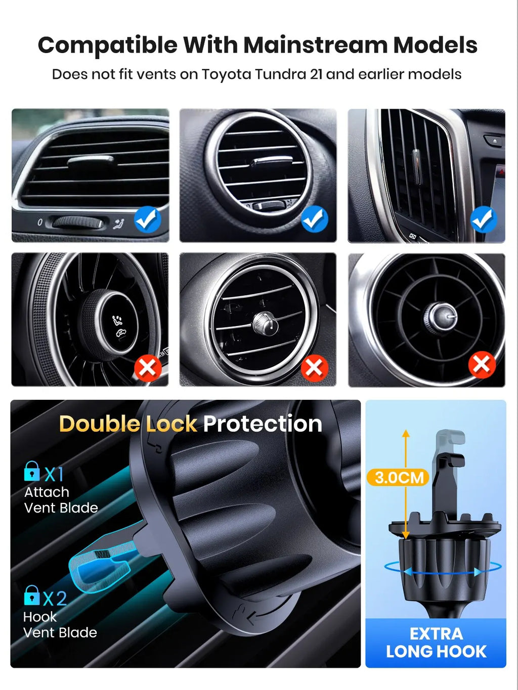 Gravity Car Phone Holder Auto Air Vent Clip Cell Smartphone GPS Support 360 Degree Rotation Air Outlet Mount for Mobile Phone