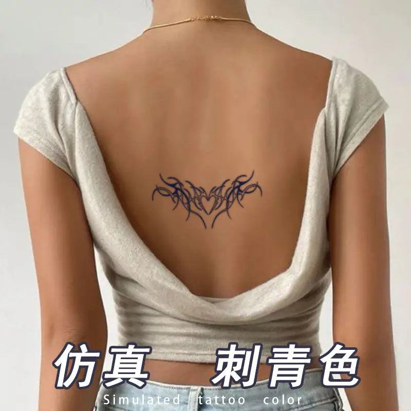 Herbal Juice Heart Tattoo Stickers for Women Arm Thigh Temporary Tattoos Waterproof Fake Tattoo Lasting Sexy Tattoo Stickers
