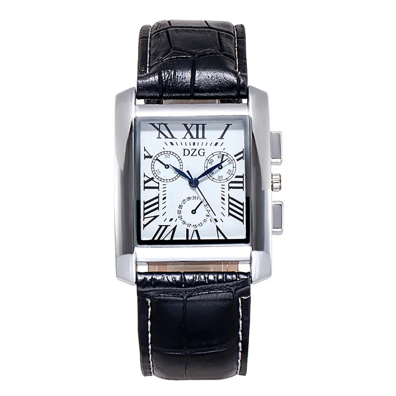 Couple Quartz Watch Luxury Rectangle Dial Women Men Leather Band Watches Luxury Gift Casual Wristwatch Relojes Para Mujer