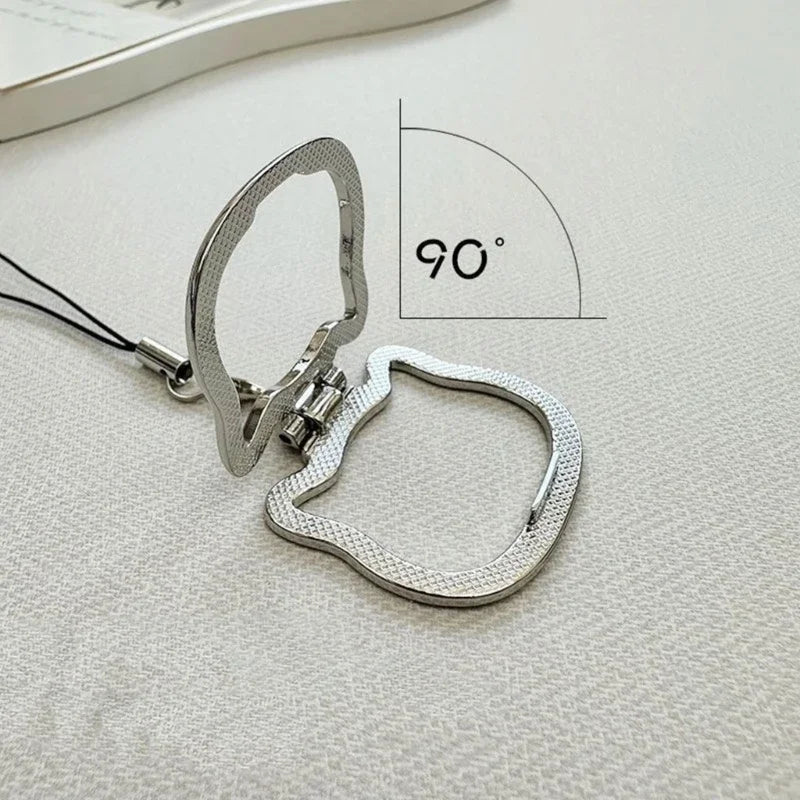Mobile Phone Lanyard Multifunctional Stand Universal Metal Folding Ring Pendant Lanyard Desktop Support Stand