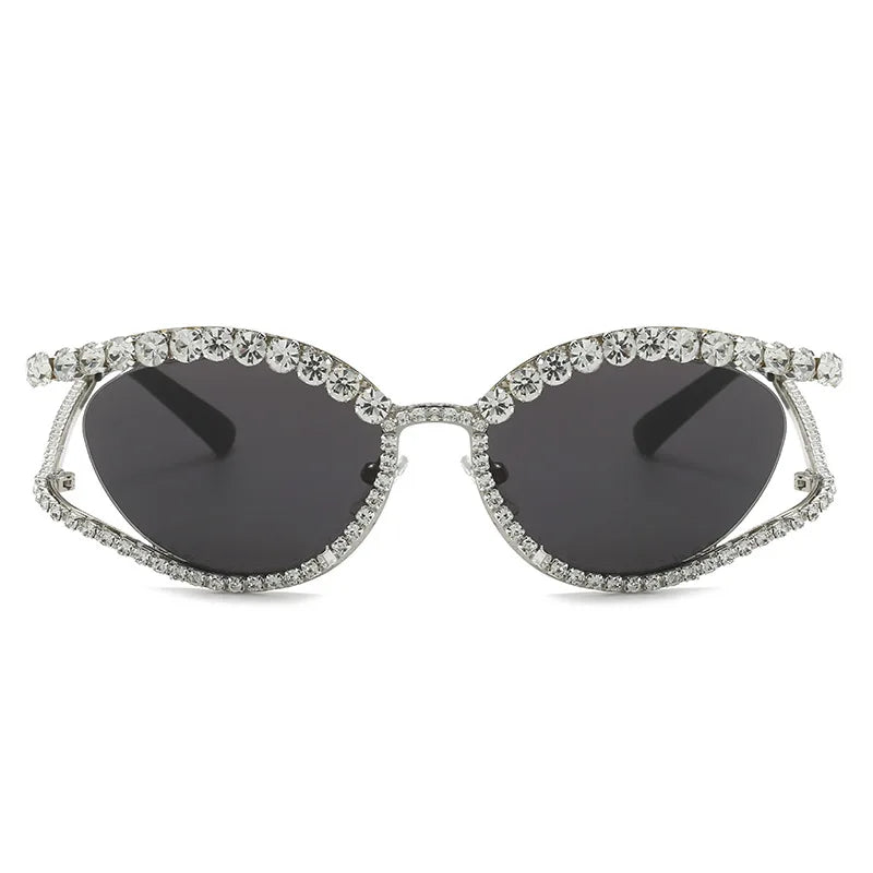 2023 Fashion Luxury Crystal Shiny Sunglasses Women Sexy Cat Eye Rhinestone Party Elegant Sun Glasses Female Shades Oculos De Sol