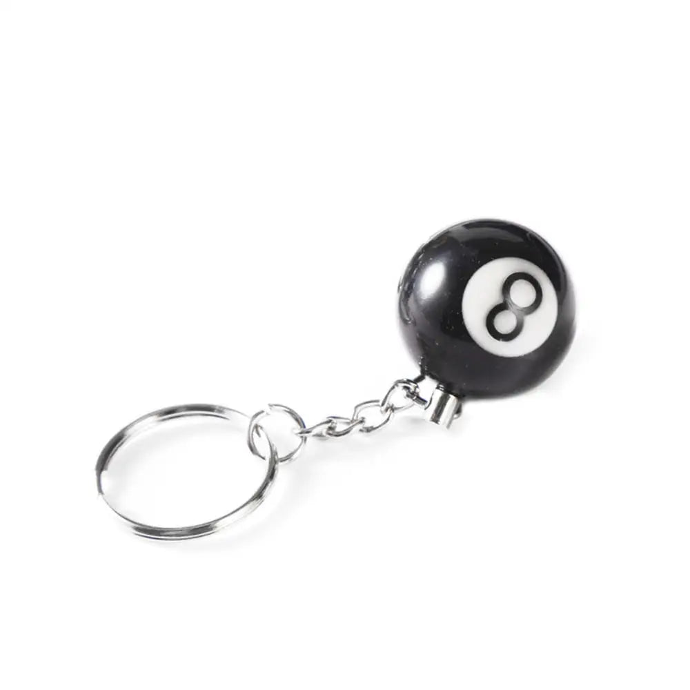 Black No 8 Billiard Keychain Mini Ball Pendant Key Ring Resin Keyring Bar Table Car Decoration Jewelry Game Souvenir Gifts