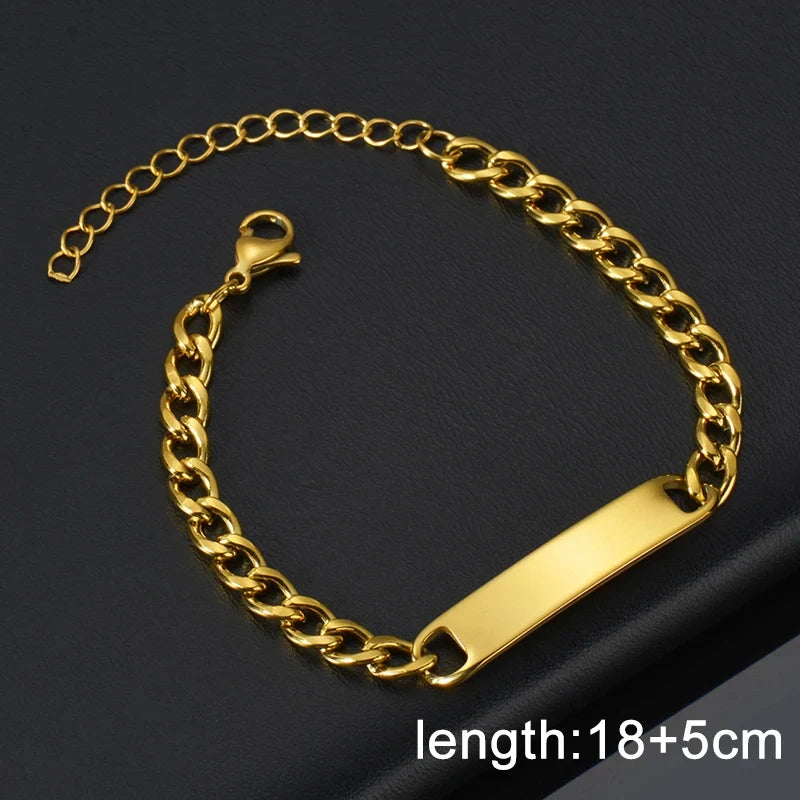 Letdiffery Personalized Eyes Photo Bracelets Stainless Steel Custom Laser Engrave Picture Name Date Men Women Kids Bracelet Gift
