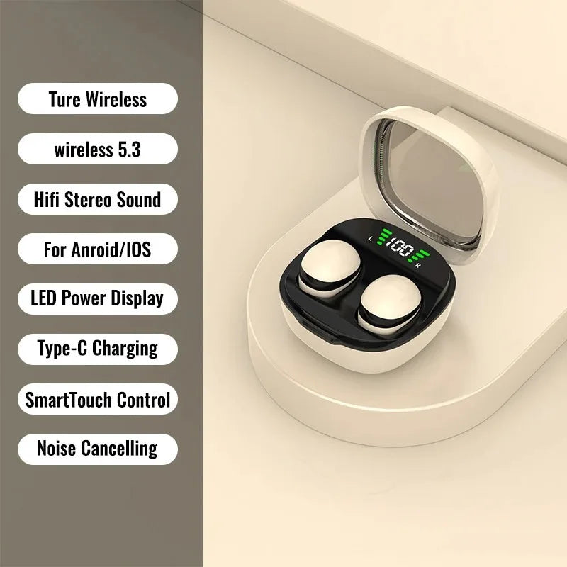 Invisible Bluetooth 5.3 Headphones Sleep Earphones HiFi Stereo Wireless Headsets Noise Reduction Earbuds for Xiaomi Huawei