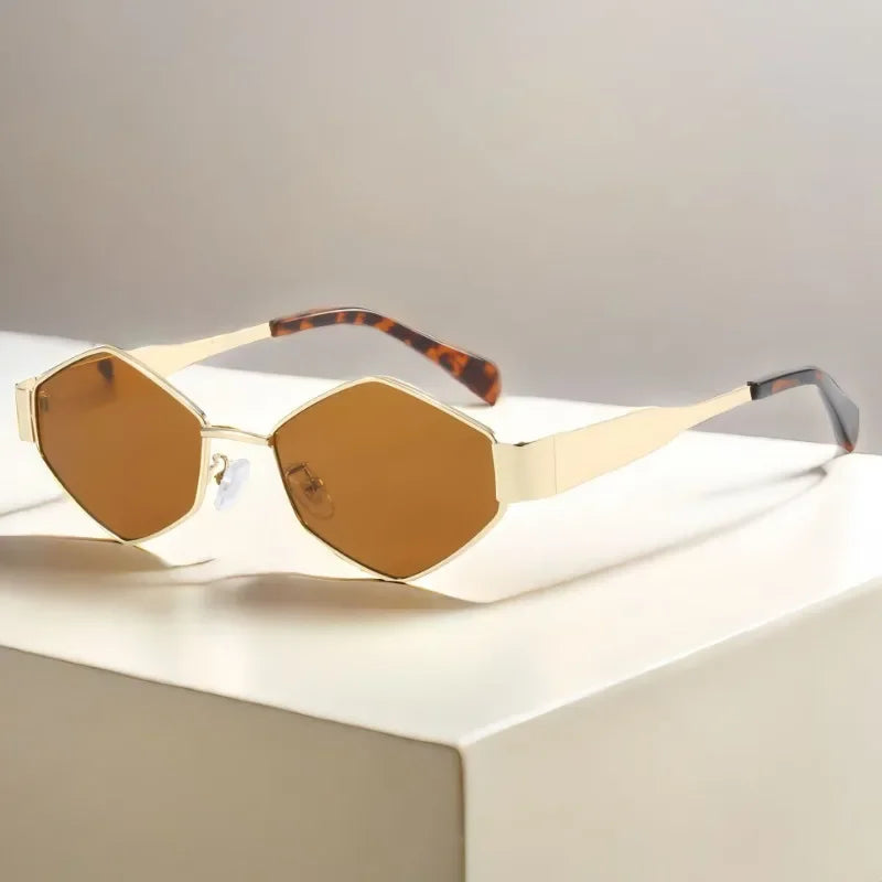 Fashion Hexagon Sunglasses Women 2025 Luxury Brand Design Unique Polygon Sun Glasses Men Vintage Small Frame Eyewear Shades