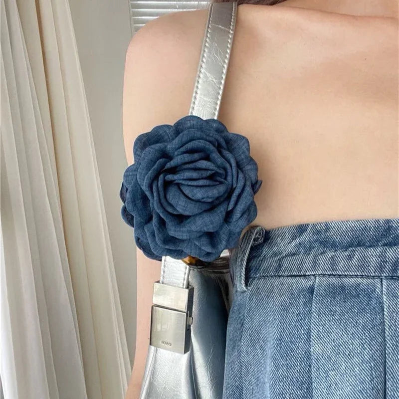 New Solid Color Fabric Flower Hair Claws for Women Fashion Light Luxury Shark Clips French Elegant Temperament Hair Accessories