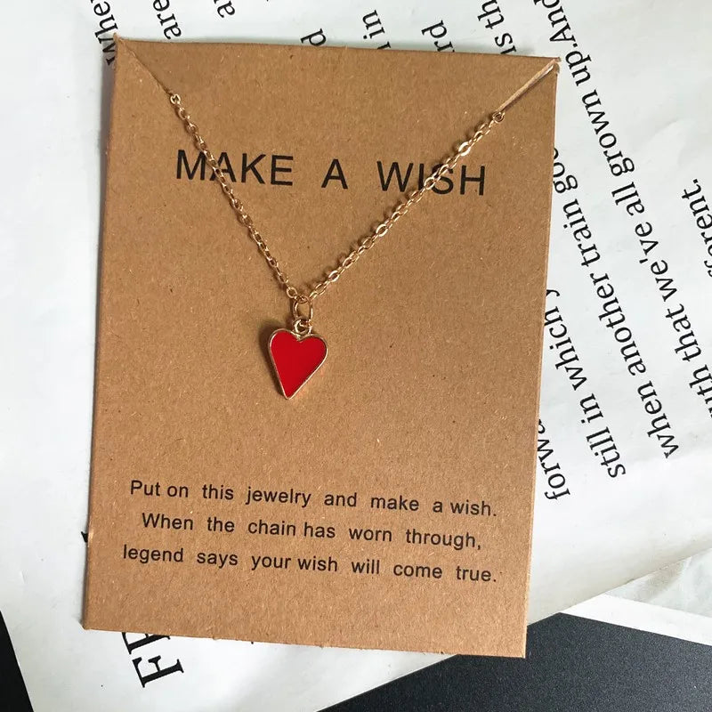 Statement Pork Design Pendant Necklace Small Square Heart Fashion Choker Necklace Gift for Friend  Popular Neck Jewelry