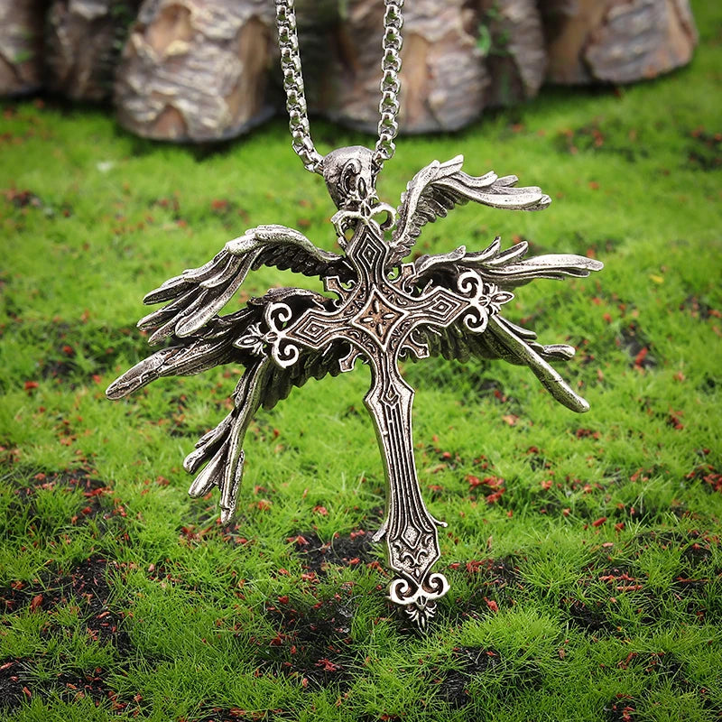 Vintage Catholic Cross Pendant Necklace Men Women Christian Believers Prayer Amulet Jewelry