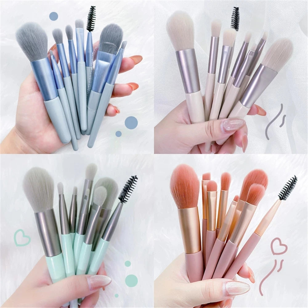 New 8Pcs Makeup Brush Set Makeup Concealer Brush Blush Loose Powder Brush Eye Shadow Highlighter Foundation Brush Beauty Tools