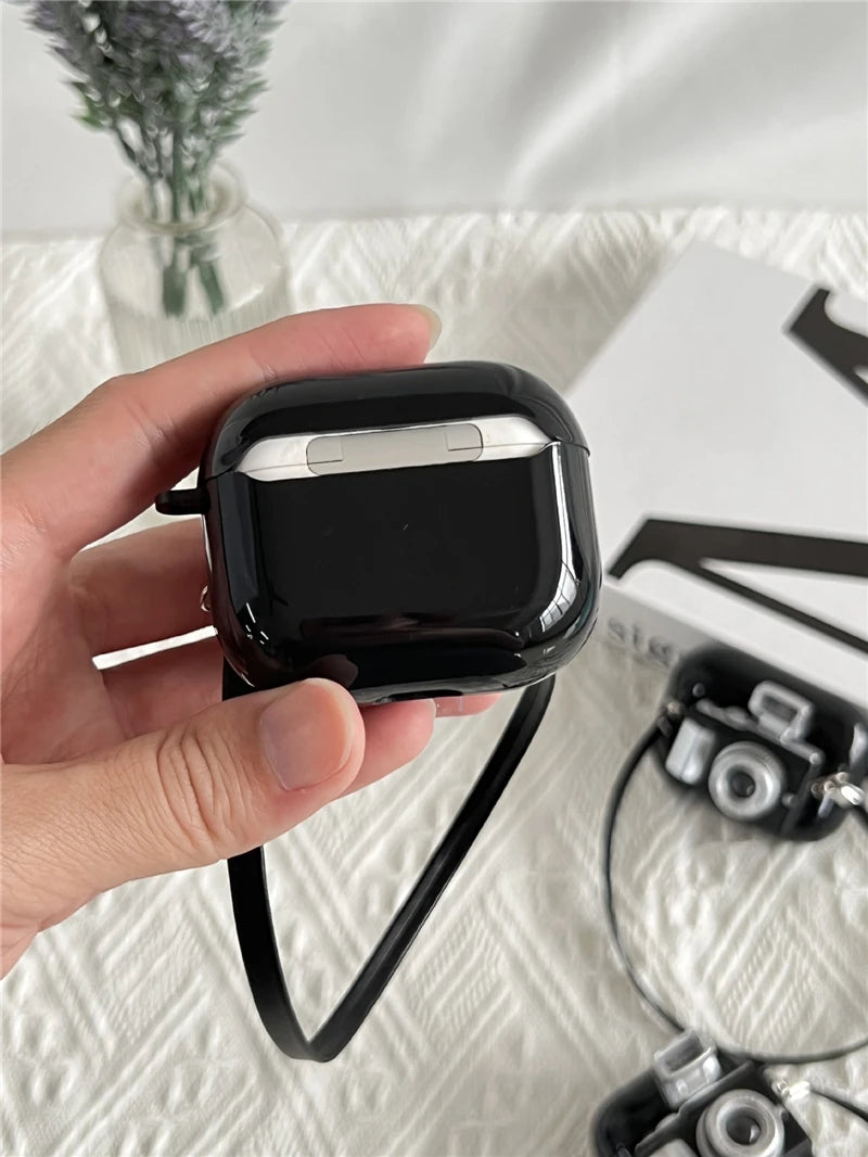 Earphones Case For Apple Airpods 3 2 1 Case Soft Silicone Headphone Case with Strap 3D Camera Cover for Air Pods Pro 1st 2nd Gen