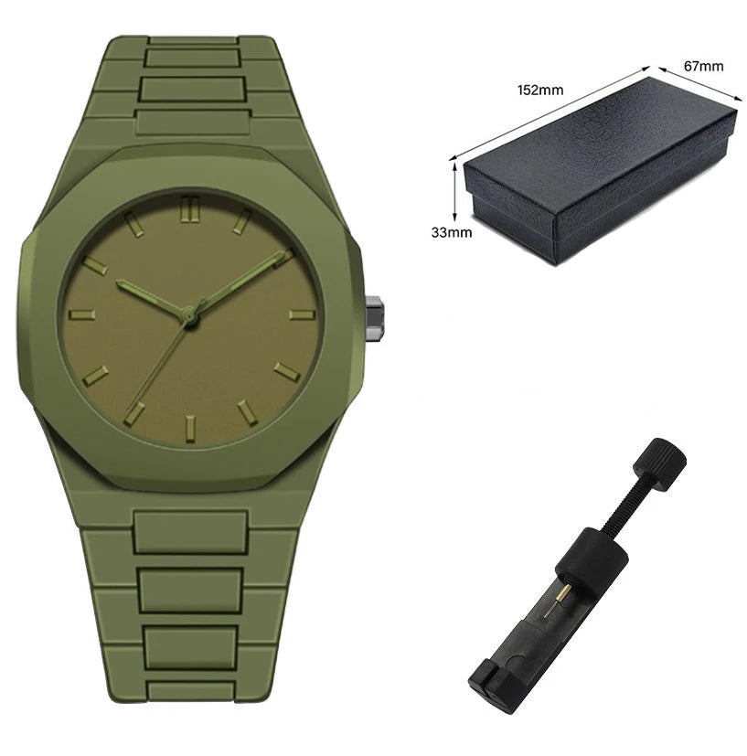 UTHAI Men's and Women's Watch Casual Simple Waterproof Silicone Wristband Fashionable And Versatile Quartz Watch Clock Gift