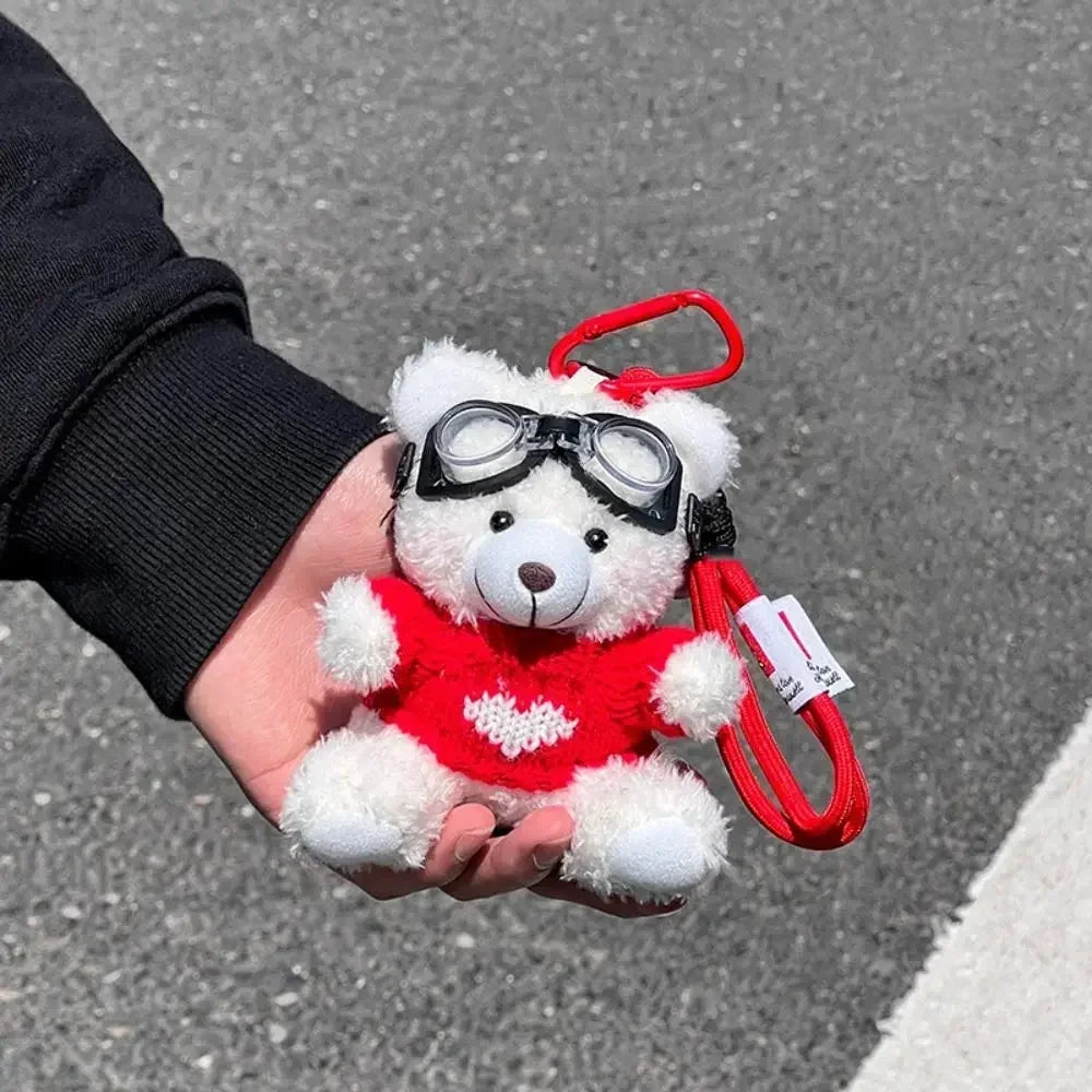 Creative Small Bear Keychain Plush Brown Cute Bear With Clothes Cartoon Panda Doll Key Chains Bag Pendant Couple Keyrings Gifts