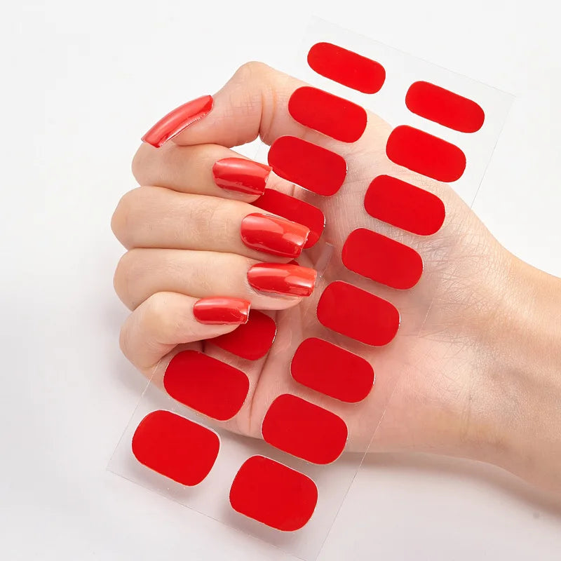Baking Free Nail Stickers Wholesale Gradient glitter Nail Stickers Simple Waterproof Nail Sticker Full Color Solid Color Sticker