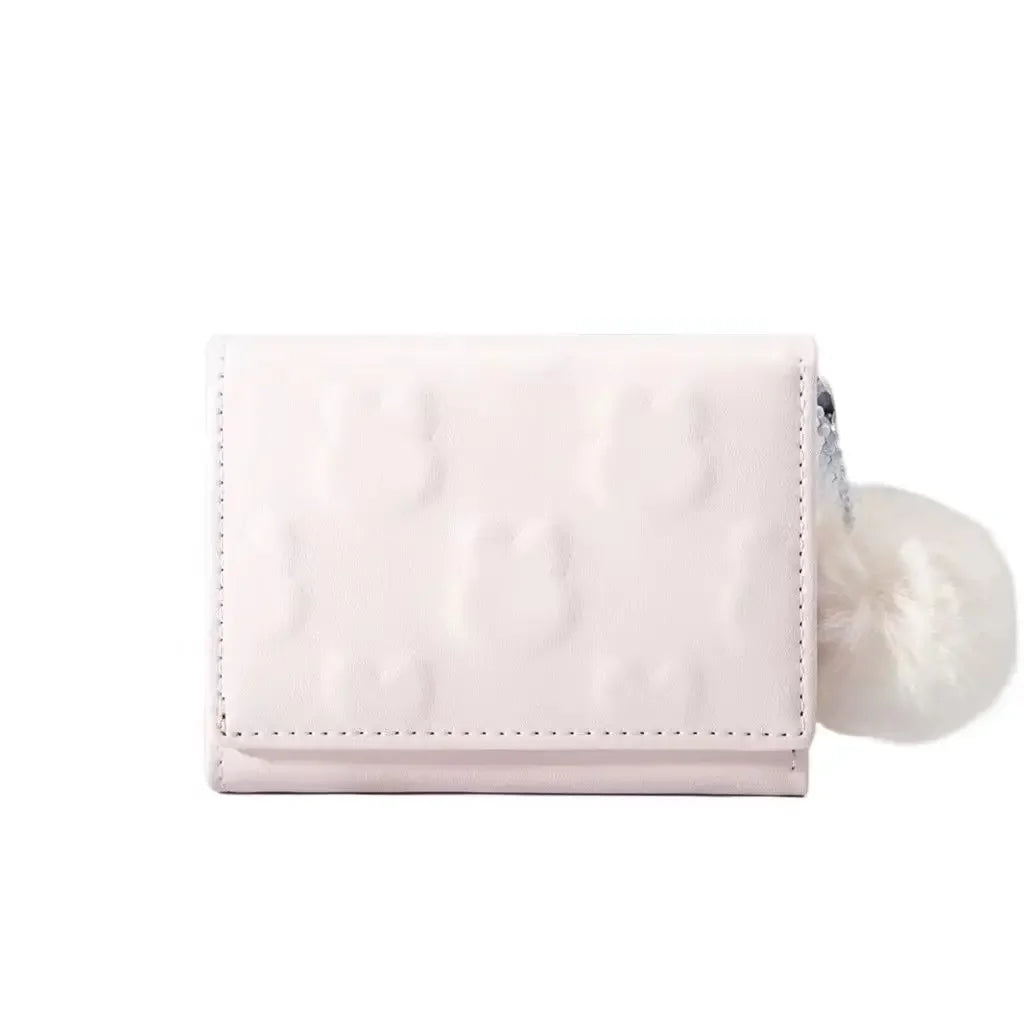 Cute Short Women's  Three Fold  Wallet Cartoon Rabbit Coin Purse Card Holder Girl Cartoon Clutch Women's Handbags Portable