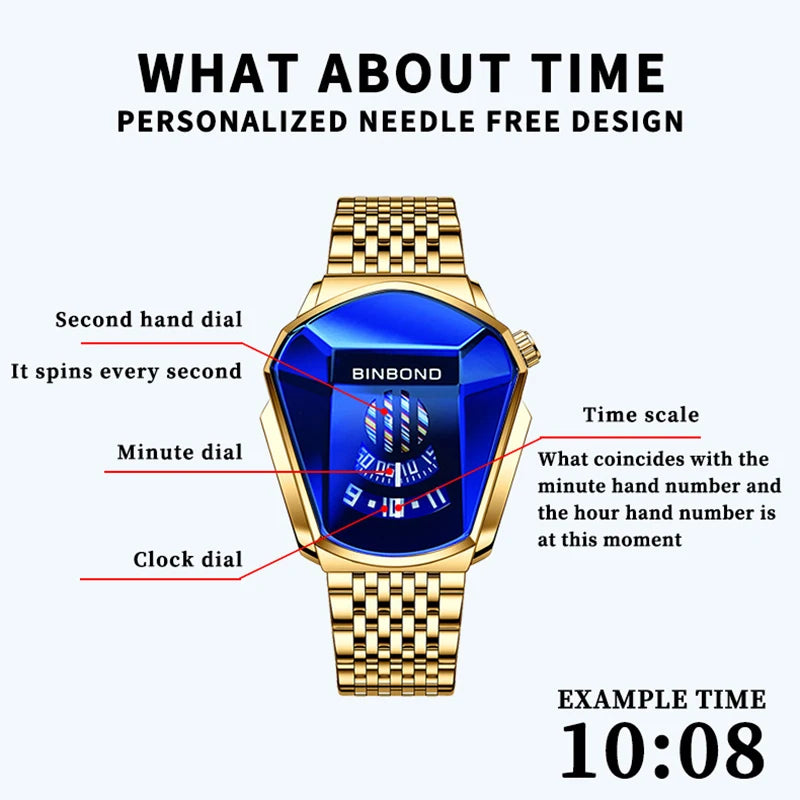 UTHAI New Men's Watch Fashion Luxury Creative New Concept Luminous Calendar Waterproof Small Tripod Quartz Watch RELOJ HOMBRE