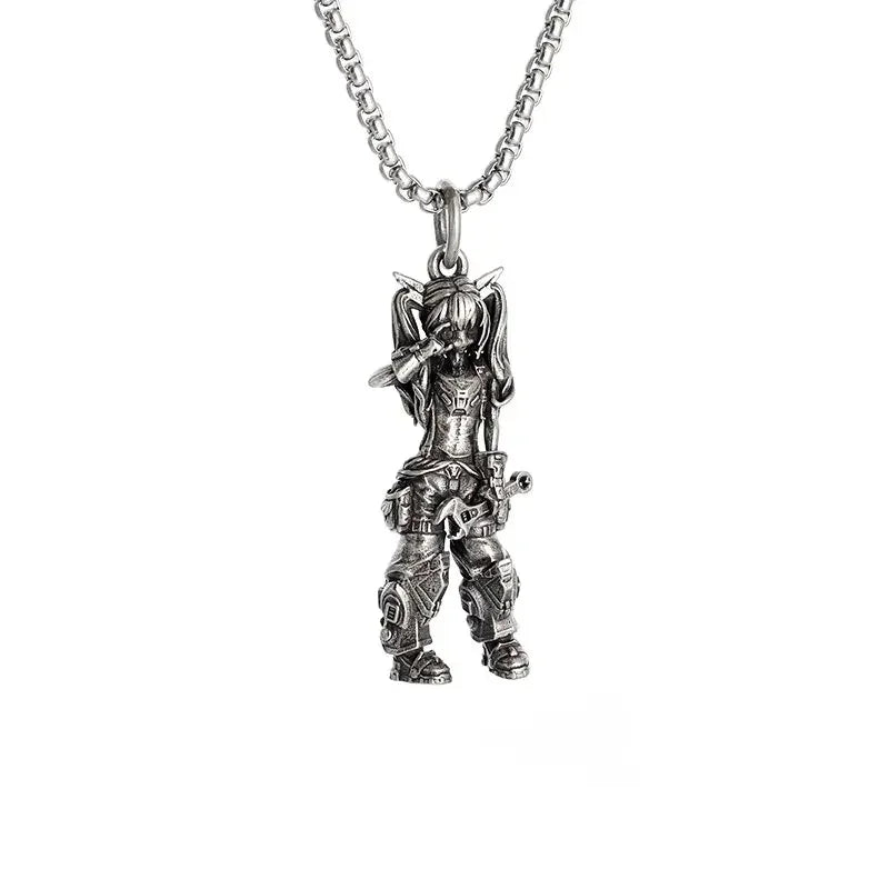 Retro Buddhist Exorcist Vajra Pendant Necklace Fashion Religious Good Luck Amulet Wealth Jewelry for Men