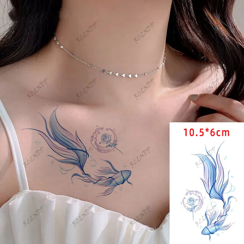 Waterproof Temporary Tattoo Sticker Anime Cartoon Kids Sea Love Pattern Flash Tatoo Fake Tatto Body Art for Woman Men