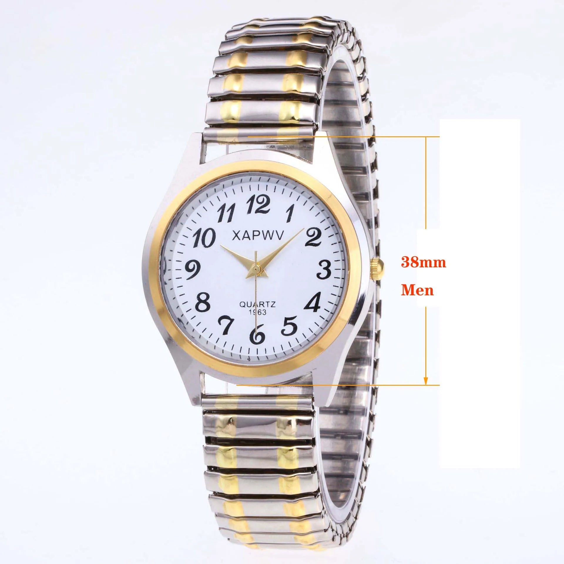 Simple Classic Couple Watch Elastic Spring Strap Large Digital Waterproof Luminous Quartz Wrist Watch Men and Women Gift Clock