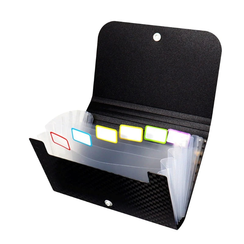 Small File Wallet Receipt Folder A6 Accordion Folder 7-layer 13-layer File Case Waterproof with Self-adhesive Index Tabs