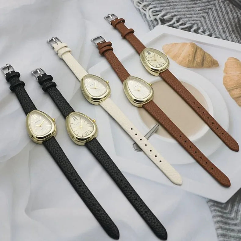 Brand Waterdrop Dial Women Watch Simple Student Fashion Gift Quartz Watches Leather Strap Wristwatches Dropshipping Reloj Mujer