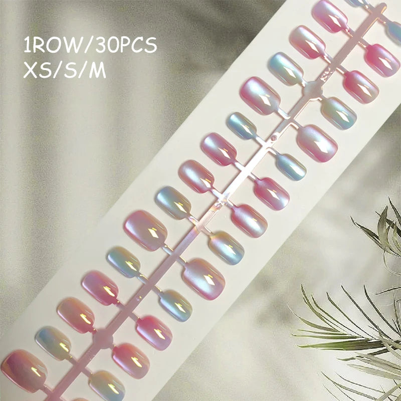 30pcs Gradient Fake Nails French Blush Nude Nail Waterproof Faux Medium Coffin False Nails Fingernails Press On Nails Tips  Mani