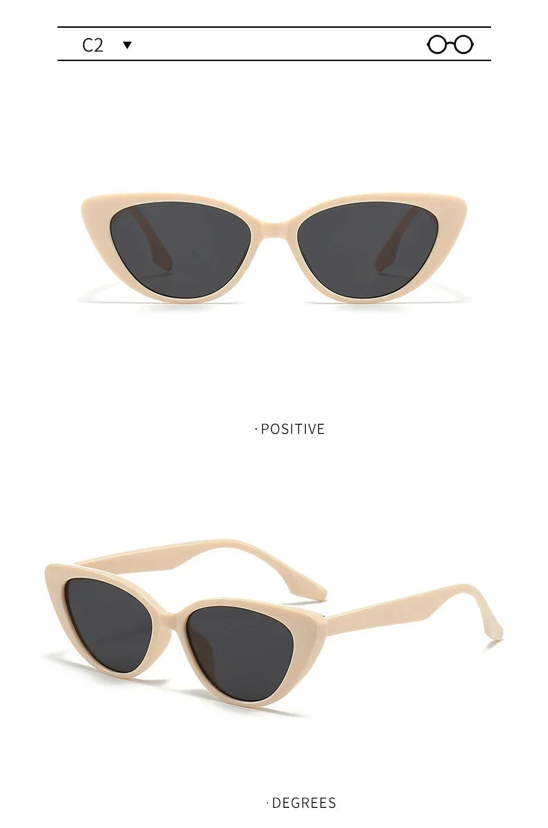 Vintage Cat Eye Women Sunglasses Vintage Small Frame Sun Glasses for Men Luxury Brand Design Outdoor Eyewear UV400