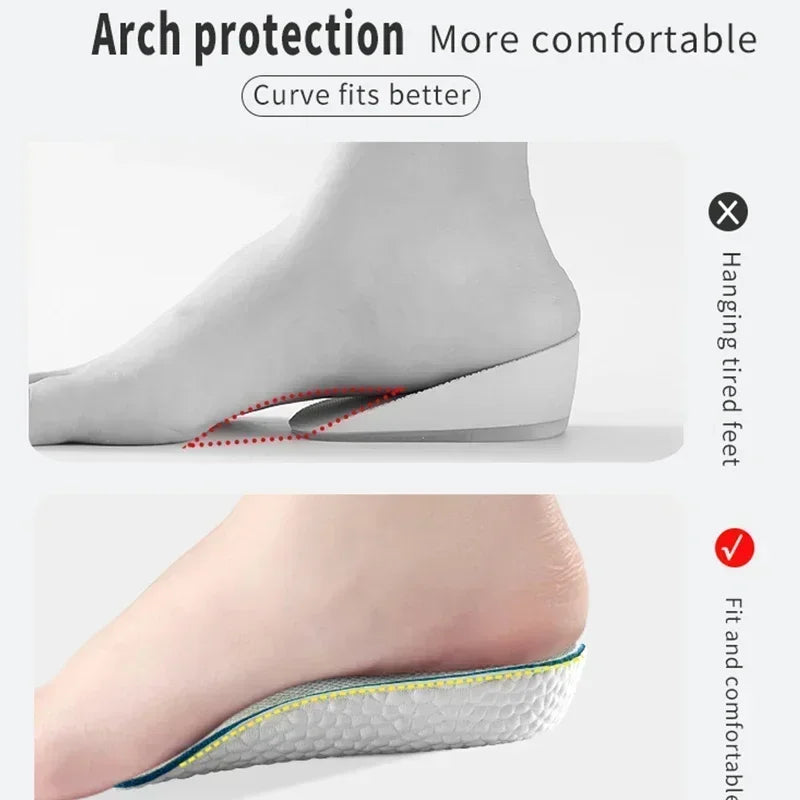 1.5/2.5/3.5 Cm Arch Support Height Increase Insoles Light Weight Soft Elastic Lift Soft Elastic Lifting for Men Women Shoes Pads