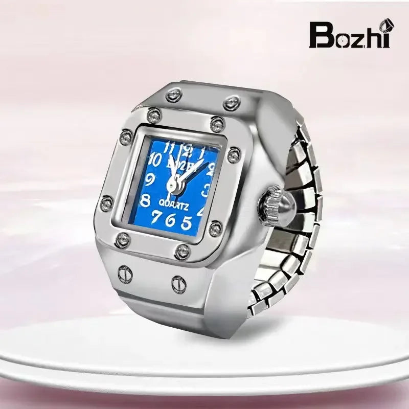 Vintage Punk Quartz Finger Watch Ring for Women Men Couple Rings Digital Watches Elastic Stretchy Finger Band Ring Jewelry Clock