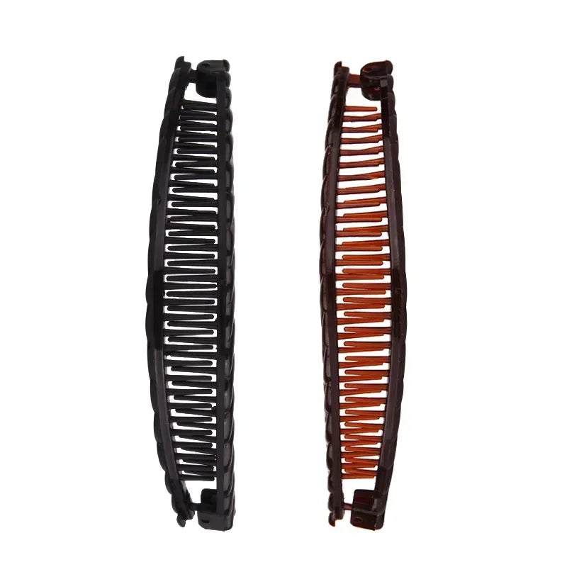 New Solid Color Vintage Banana Hair Clip for Women Girls Wave Comb Hairpin Hair Style Tool Fashion Practical Hair Accessories