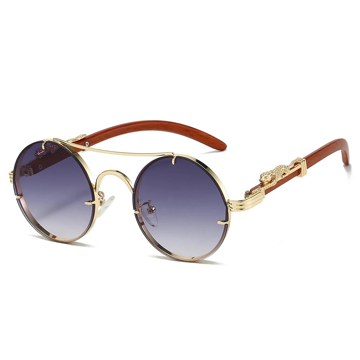 Retro Round Metal Sunglasses Fashion Pilot Gradient Driving Men's Shades Women Vintage Trendy Brand Design Sun Glasses