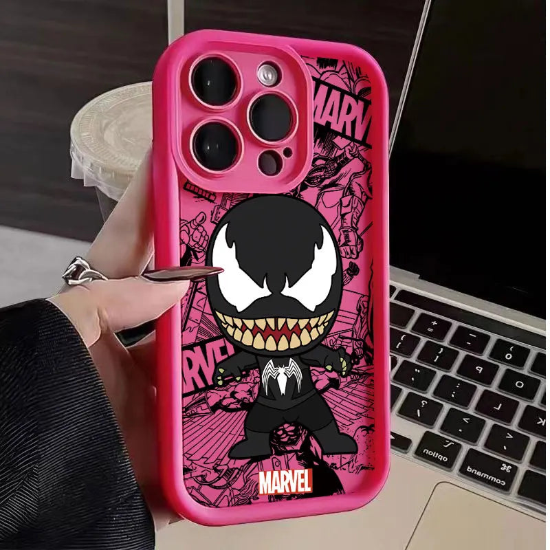 Cool Graffiti Marvel Venom Soft Phone Case for iPhone 16 15 14 13 12 11 Pro Max 7 8 16 15 Plus X XS XR SE 2020 Bumper Back Cover