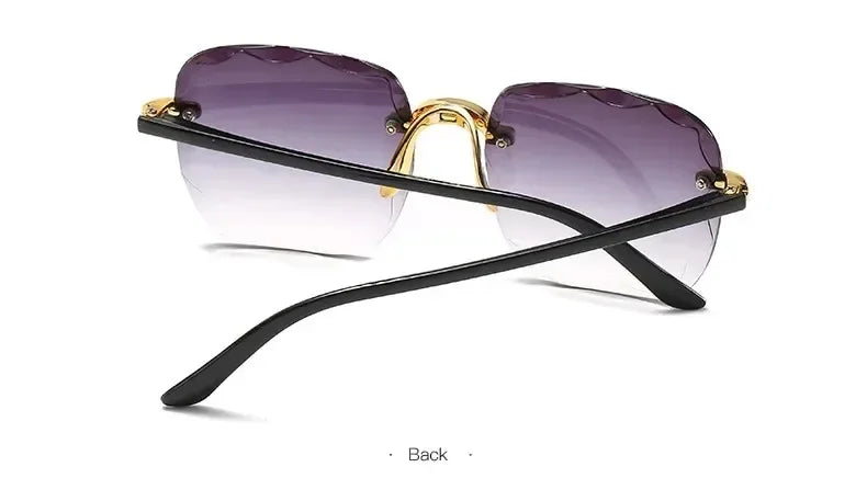 2024 New Rimless Women's Sunglasses Fashion Gradient Lenses Sun glasses Lady Vintage Alloy Legs Classic Designer Shades UV400
