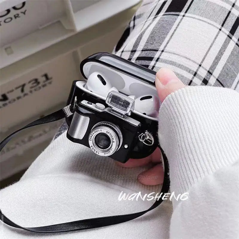 Earphone Cases For Apple Airpods 3 2 1 Pro Case Soft Silicone Headphone Case with Strap Camera Earphones Cover for Air Pods Case