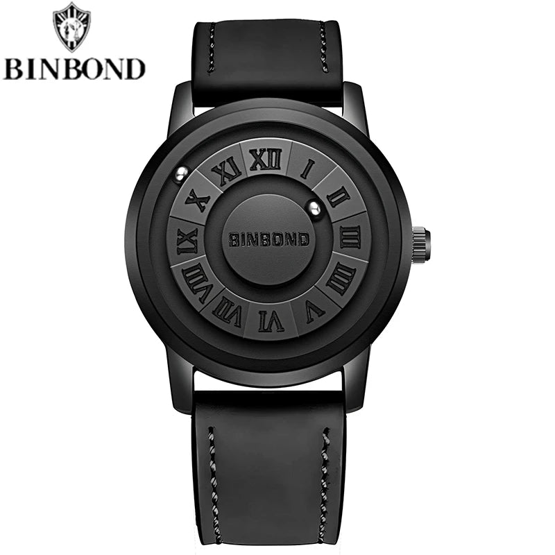 BINBOND B234 Top Luxury Men Quartz Watches Magnetic Levitation Hollow Out Stainless Steel Waterproof Men Watch Relogio Masculino
