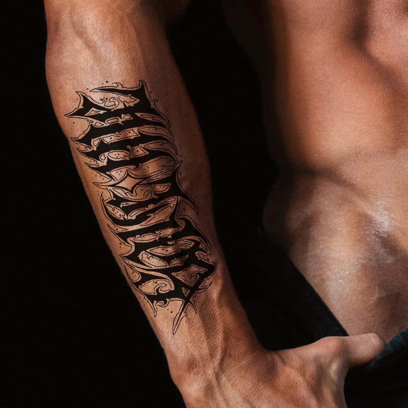 Long Lasting Temporary Tattoo Stickers Men Arm Sleeve Body Painting Juice Ink Fake Tattoo For Male Adult Semi Permanent Tattoos