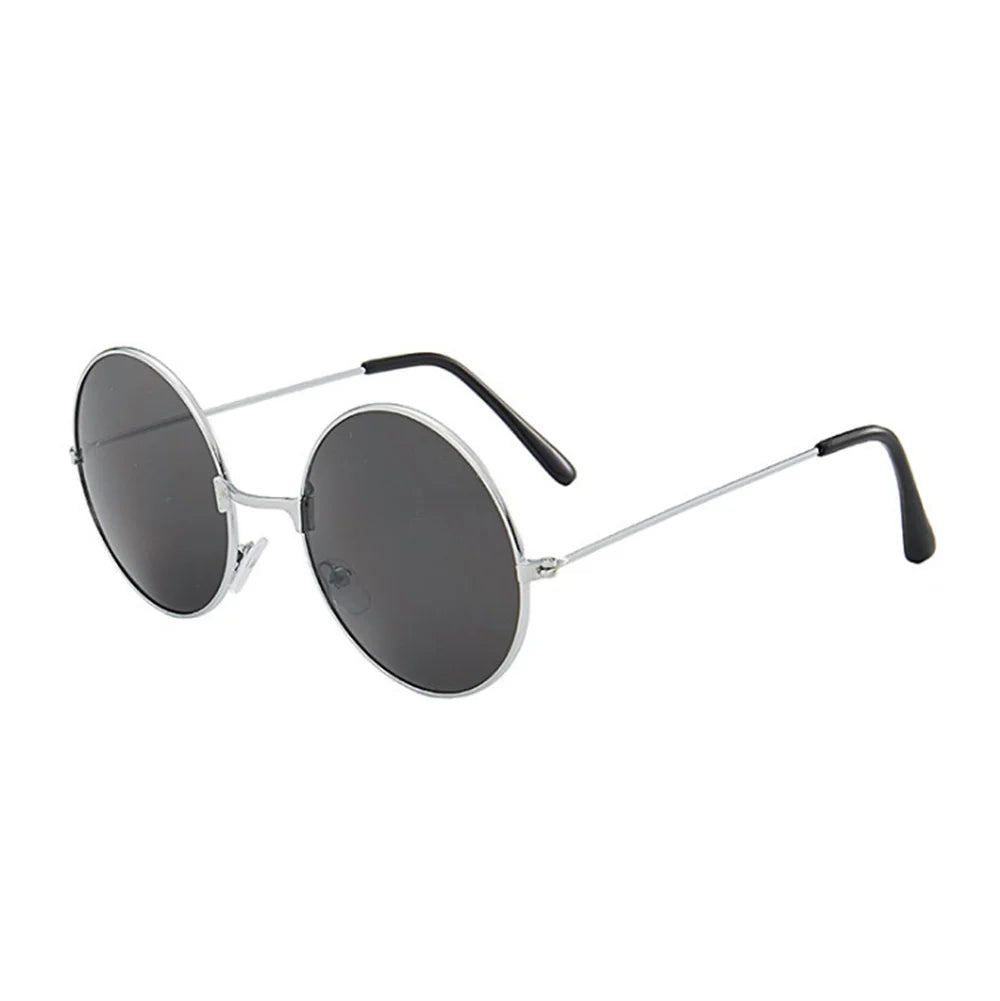 Retro Round Sunglasses For Men Women Metal Hippie Circle Eyeglasses Clear Lens Sun Glasses Goggles Wedding Photo Prop Eyewear