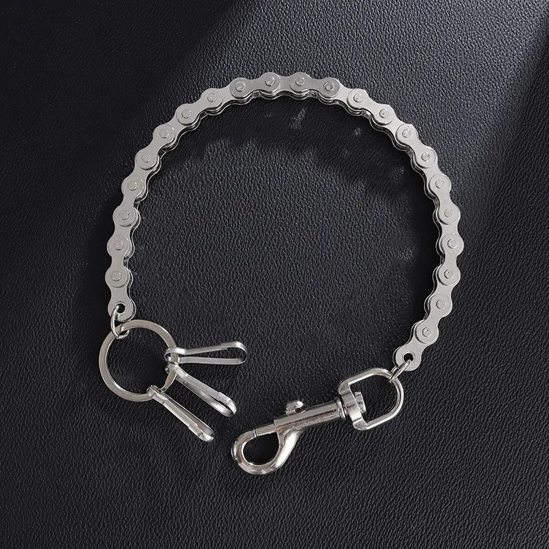 Slim Heavy Waist Chain Men Skull Keychain Wallet Chain Gothic Biker Fashion Accessories