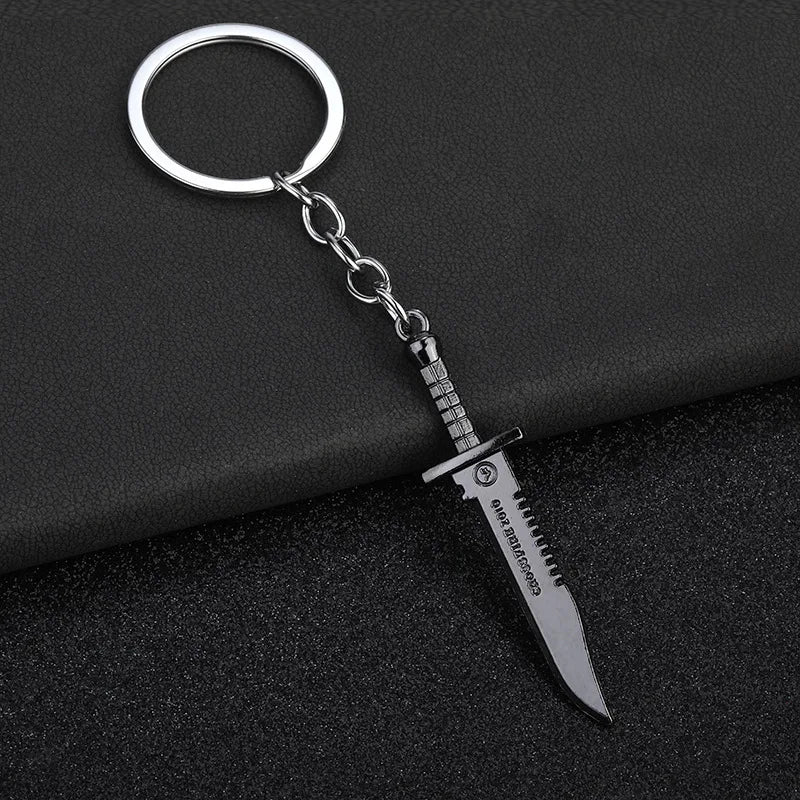 Metal Claw Knife Key Ring Gun Black Chain Color Tactical Dagger Key Chain Pendant Men's Car Ornaments Military Enthusiasts Gift