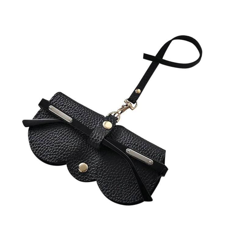 New PU Sunglasses Bag Portable Eyeglass Case Sunglasses Protection Cover Cute Eyeglass Clip Simple Eyeglass Bag Pendant