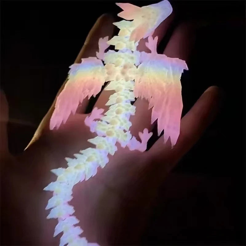 3D Printed Gem Dragon Western Style Colorful Full Body Movable Dragon Toy Crafts Desktop Dragons Figurines Ornament Table Decor