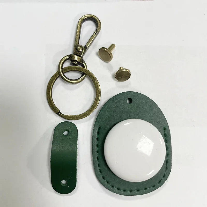 For Airtags Protective Case Retro High Quality PU Leather Keychain For Apple Anti-lost Tracker Locator Device Accessories