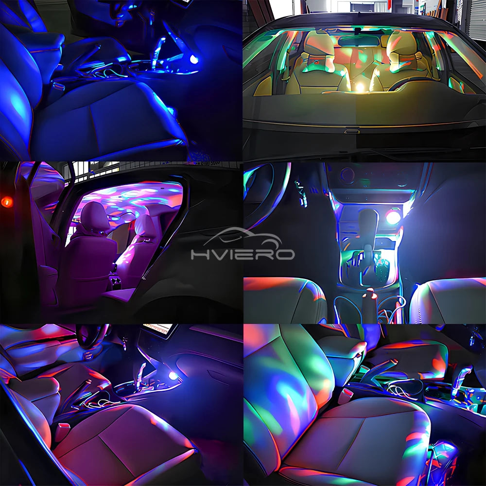 Car DJ RGB Music Sound Colorful LED Mini Mushroom Atmosphere Lights Auto USB-C IOS Holiday Party Karaoke Welcome Decoration 5V